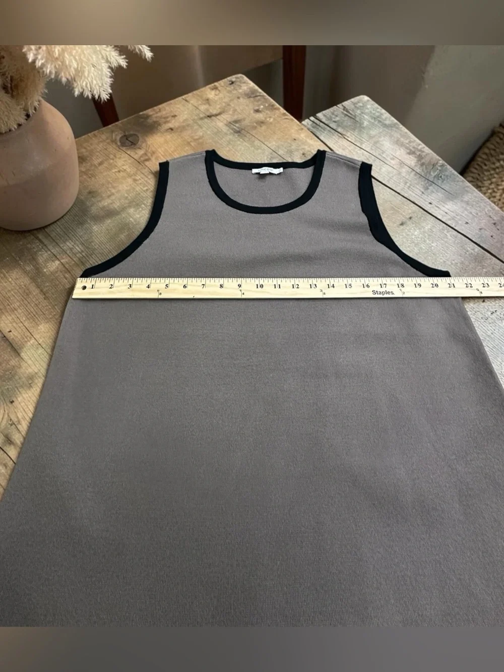 Chico’s Tank & Cardigan Set. Viscose Knit Blend. Stretchy. Dark Taupe. L-XL